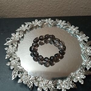 GORGEOUS Smoky Quartz Beaded Stretch Bracelet